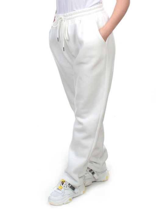 M055 WHITE Брюки спортивные женские на флисе (100% хлопок) 7986 - Fashion фото 3