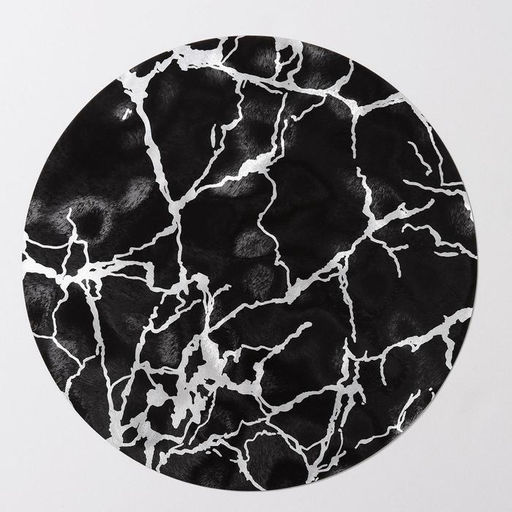 Цена за 12 шт. Салфетка сервировочная на стол Мрамор, d=38 см, цвет чёрный - Simaland фото 4