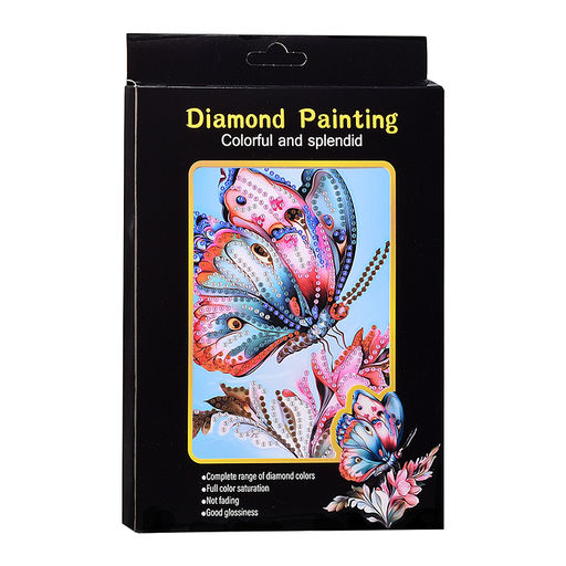 Мозаика алмазная "Бабочка на цветке" 15*20см