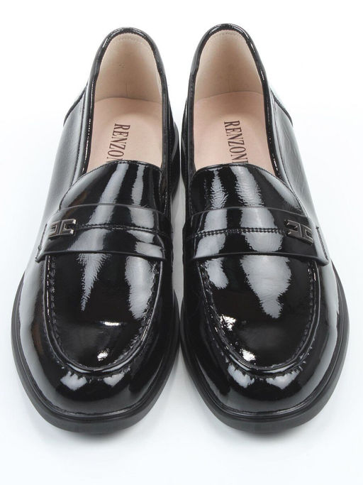 03-DEB17-3 BLACK Лоферы женские (натуральная кожа)