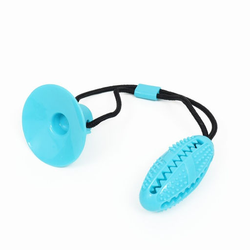 Игрушка для собак Эллипсоид для лакомств на присоске, 40 х 9 см, голубая - Пижон фото 3