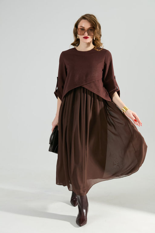Платье NIKVA н740-21 шоколад  фото 2