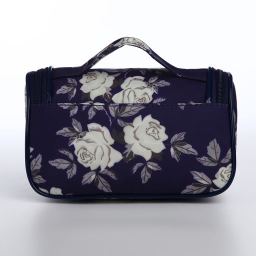 Косметичка-сумка на молнии, с принтом Чайные розы, синяя - Simaland фото 2