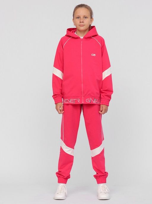 CRB wear/!CWJG 90116-25 Костюм для девочки (толстовка, брюки),малиновый/Ex.Cherubino