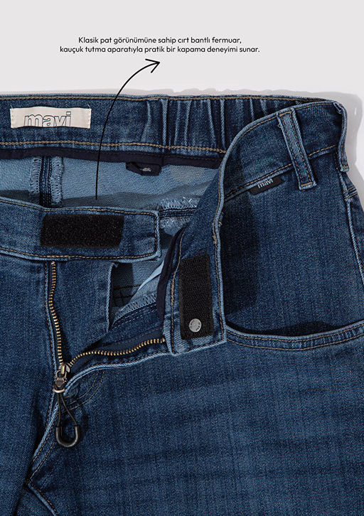 Stephen All Blue Adaptive Koyu Mavi Comfort Jean Pantolon фото 3