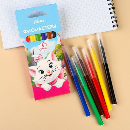 Фломастеры Кошечка Мари, 6 цветов, вентилируемый колпачок - Disney фото 4