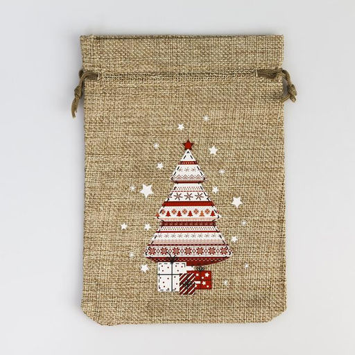 Цена за 5 шт. Мешочек новогодний подарочный с термонаклейкой Подарки, 16?24 см  1.5 см