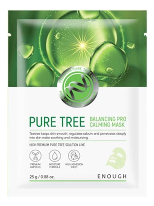 Маска для лица Enough Pure Tree Balancing Pro Calming 25 г с чайным деревом  фото 2
