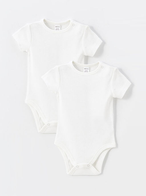 Bisiklet Yaka Basic Erkek Bebek ??t??tl? Bodysuit 2li