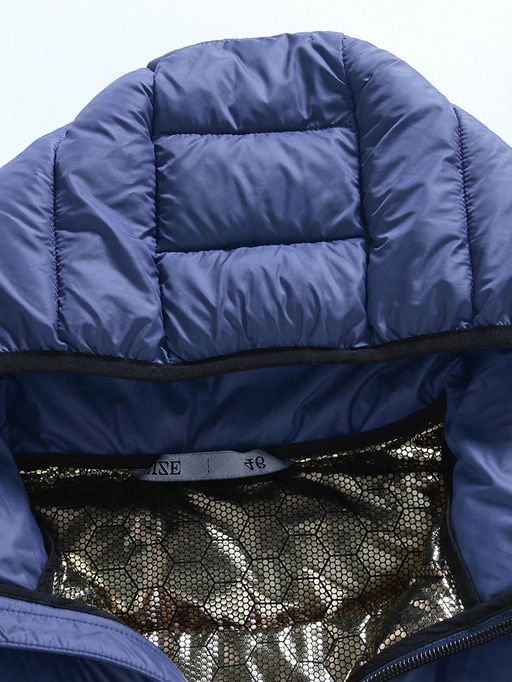 Куртка женская гибридная стёганая с капюшоном с графеновой подкладкой синего цвета 9630_1S