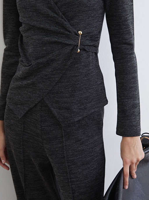 Kruvaze Yaka Metal Tokal? B?zg?l? Bluz