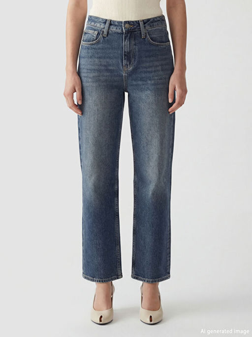 Wideleg Kad?n Jean Pantolon