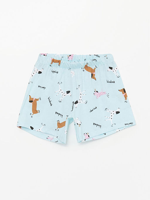 Bisiklet Yaka Bask?l? K?sa Kollu K?z ?ocuk ?ortlu Pijama Tak?m? - Waikiki фото 3