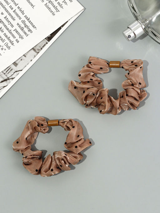 Цена за 6 шт. Резинка для волос "Летиция" (набор 2 шт) 7 см, коричневый