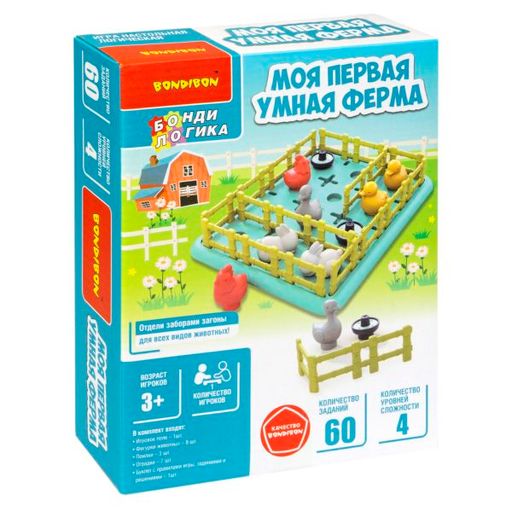 Логическая игра Bondibon МОЯ ПЕРВАЯ УМНАЯ ФЕРМА