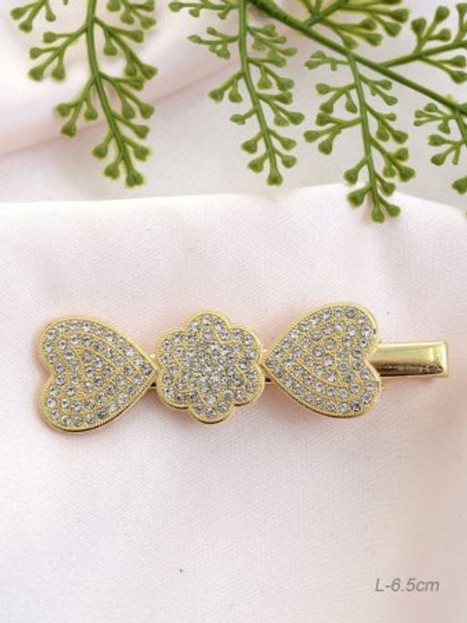 Заколка-зажим для волос 6,5 см Микс / GTK-35 /уп 12/золото/стразы - Галеонтрейд фото 4