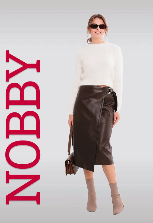 Nobby, Юбка, Ю45500-11 (темно-коричневый) (эко-кожа)