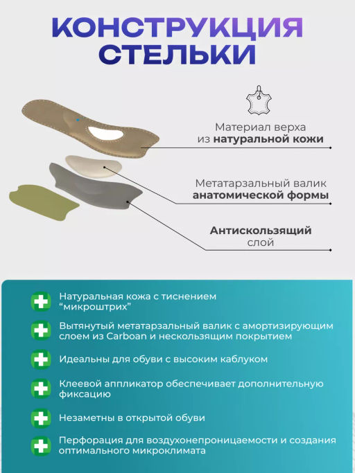 Ортопедические полустельки (3/4) для модельной обуви Talus 60 к модельные лайт фото 8