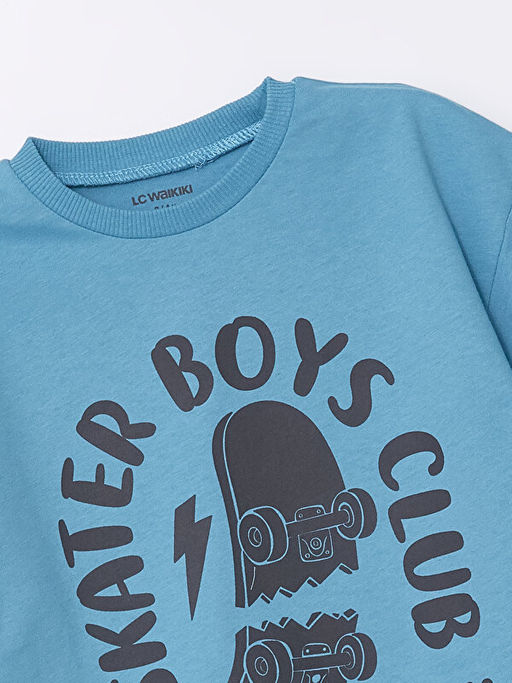 Bisiklet Yaka K?sa Kollu Bask?l? Erkek Bebek Ti??rt 2li - Waikiki фото 3