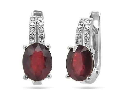 Серьги из серебра рубин корунд, SL-RIC72
