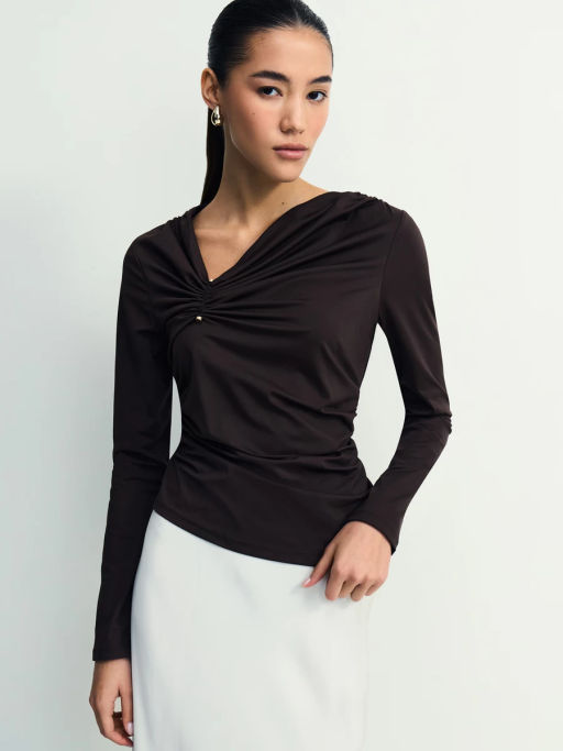 Лонгслив с декоративным узлом / Zarina  фото 6