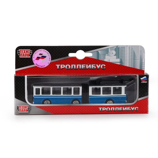 . Троллейбус с резинкой арт.SB-15-34-T 12см металл.