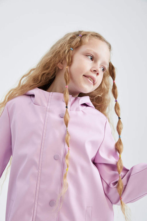 Водонепроницаемый плащ с капюшоном для девочек - Defacto фото 6
