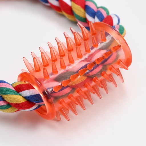 Игрушка тренировочная канатная Восьмерка с зубочисткой, до 27 см, до 140 г, микс цветов - Пижон фото 3