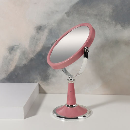 Зеркало настольное, с увеличением х2, двустороннее, на ножке, 17×28.5 см, (13.5×16.5 см), МИКС