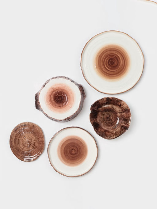 Блюдо для подачи Magistro Wood, 36.5×18×1.2 см, фарфор, коричневое