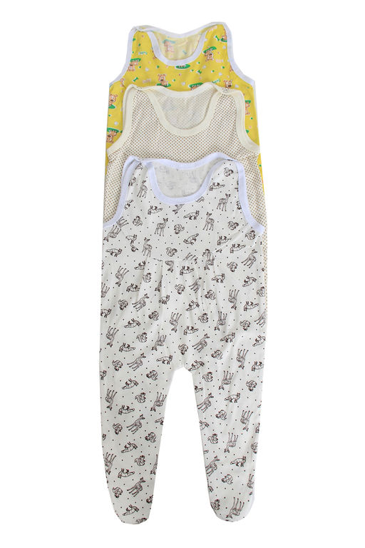 Набор ползунков на грудке кулирка 3шт. НБ-ПЗГР