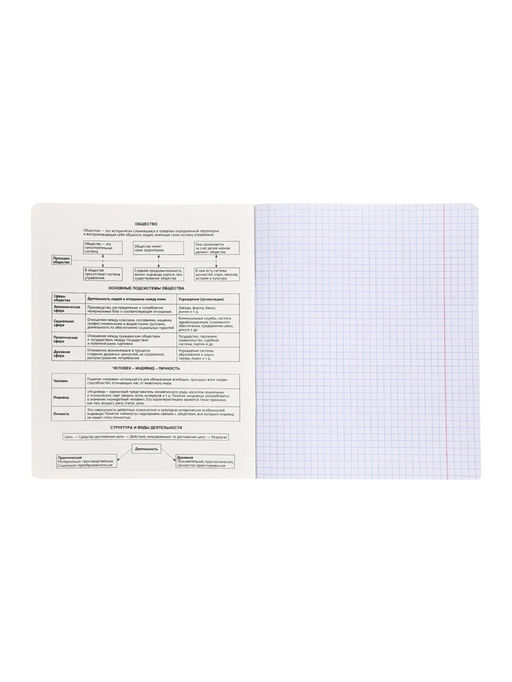 Комплект 12 предметных тетрадей 48 листов, справочная информация, 60 г, Пастель