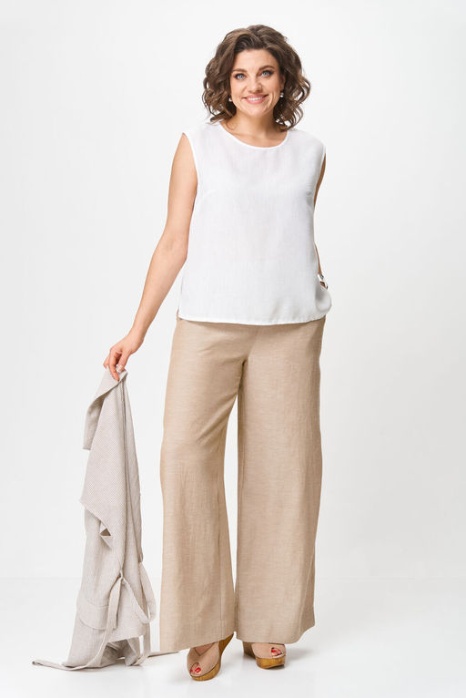 Костюм Michel Chic 1429 бежевый белый полоска фото 6