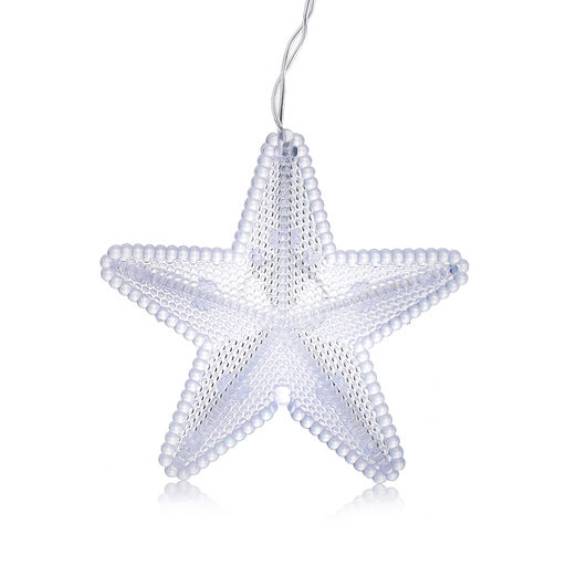 Электрогирлянда-занавес светодиодная "Звездочки", теплый