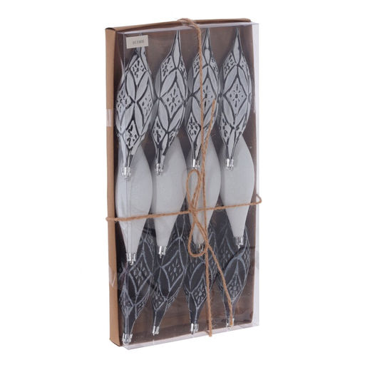 Набор из 12-ти шт: Украшение новогоднее "Капля", L33 W4 H16 см