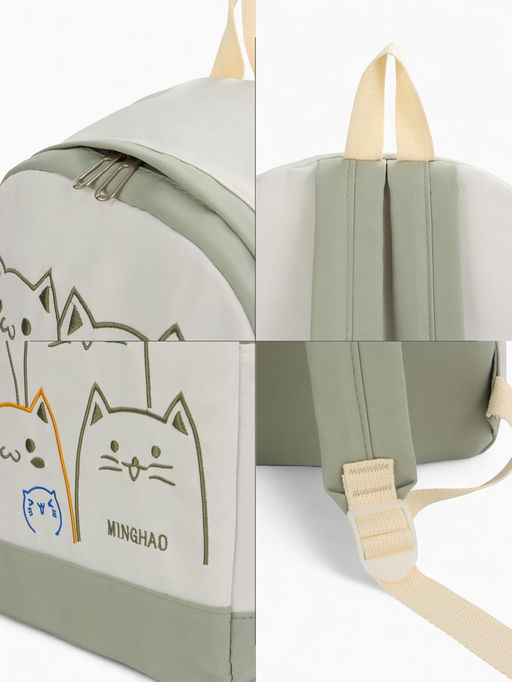 Рюкзак школьный на молнии, с карманами, с рисунком, размер 30?14?43 см, белый/розовый