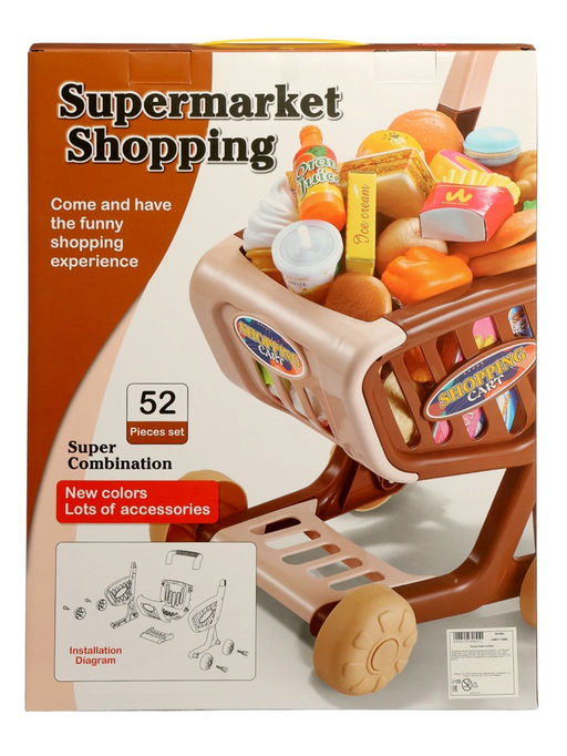 Продуктовая тележка «Супермаркет», 40 предметов, помята упаковка