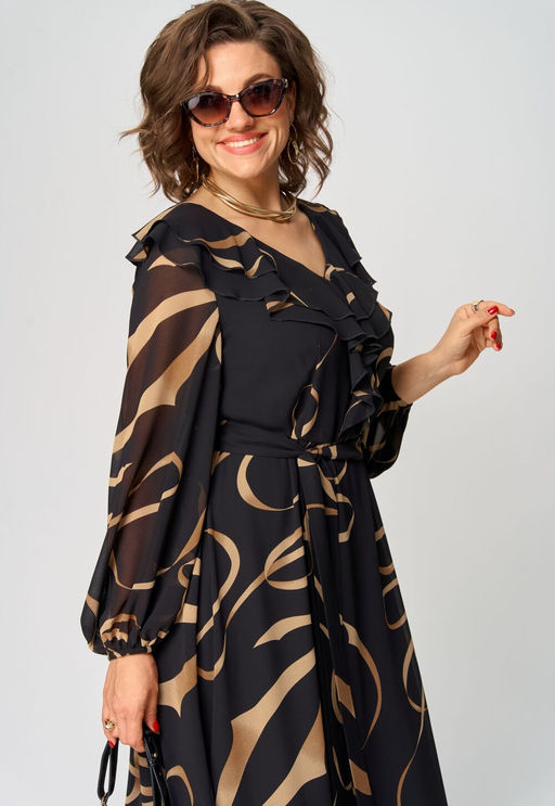 Платье EVA GRANT 7297В принт ленты