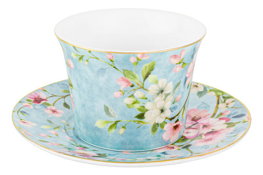 Чайн. пара 2 пр. 270 мл 12,5*9,5*7 см Яблоневый цвет на голубом NEW BONE CHINA - Elan gallery фото 15