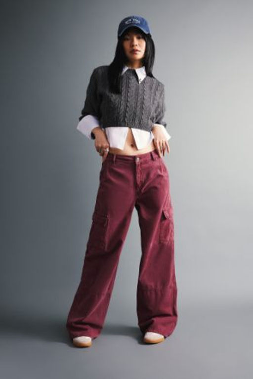 Coool Wide Leg Genis Bol Paca Kargo Cepli Gabardin Pantolon