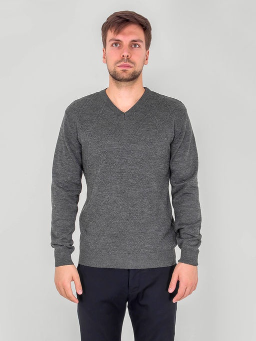 Джемпер мужской CASINO c124-ромб D4 (антрацит) - Greg фото 6