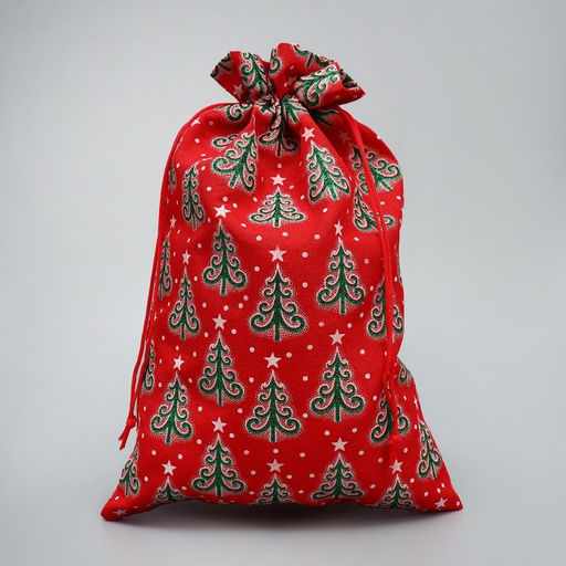 Цена за 5 шт. Мешочек подарочный холща Добра в Новом Году, ёлки, 20 х 30 см +/- 1.5 см - Дарите счастье фото 2