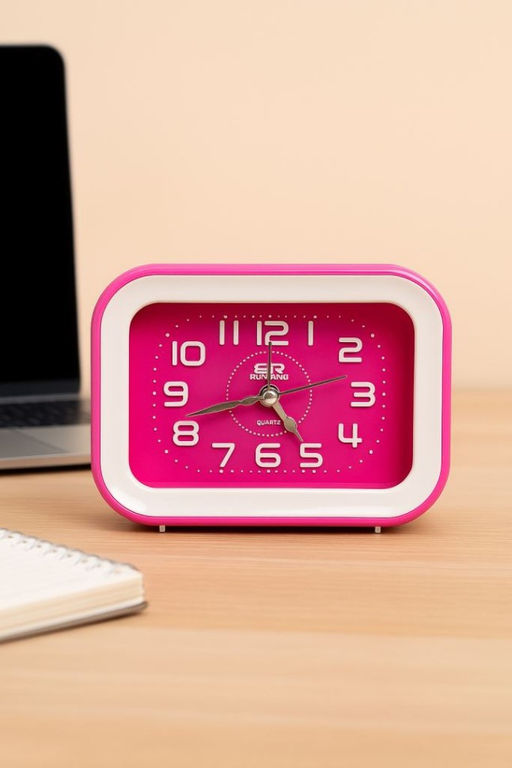 Часы-будильник Bright rectangle, pink
