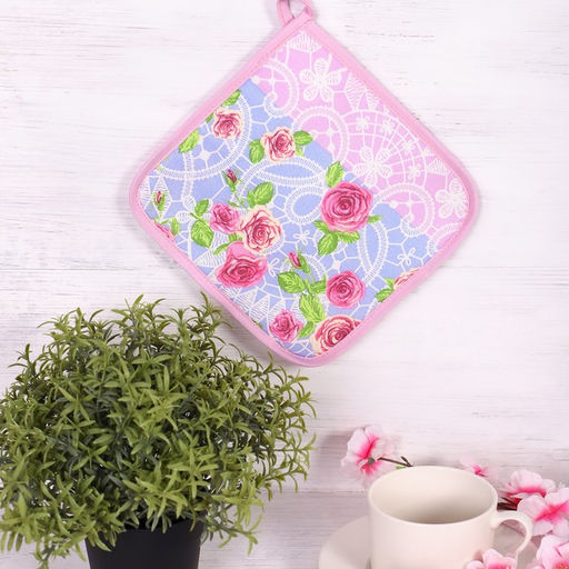 Цена за 5 шт. Прихватка 18×18 см, бязь 140 г/м², 100% хлопок, МИКС