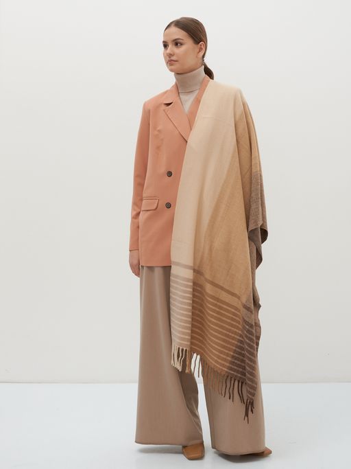 в составе шерсть Большой, мягкий, теплый двусторонний палантин с принтом - Tantino фото 2