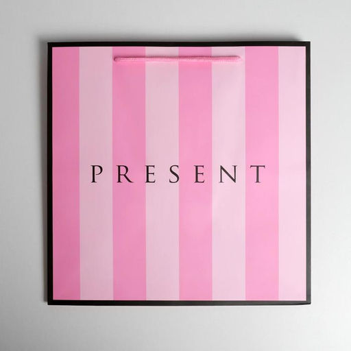 Пакет подарочный квадратный, упаковка, «Present», 30×30×30 см