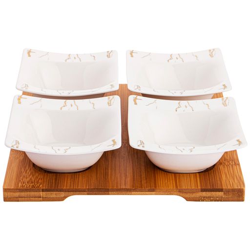 НАБОР ИЗ 4 САЛАТНИКОВ НА ДЕРЕВ.ПОДСТАВКЕ LEFARD FANTASY 11,5 СМ  фото 4