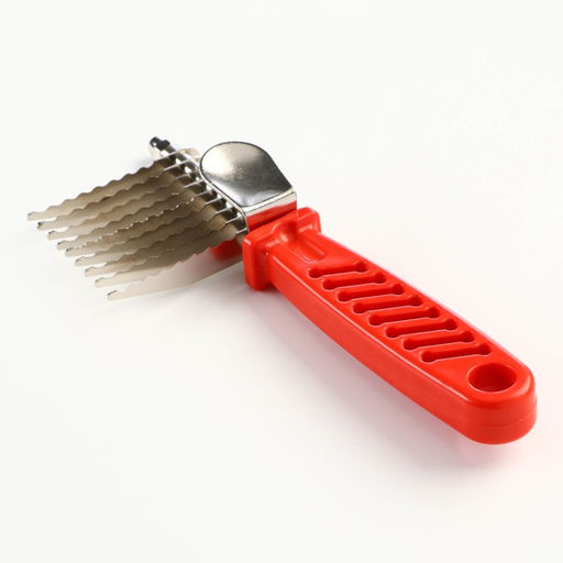 Колтунорез боковой, 9 лезвий, 6,5 х 17 см, красный - Пижон фото 2