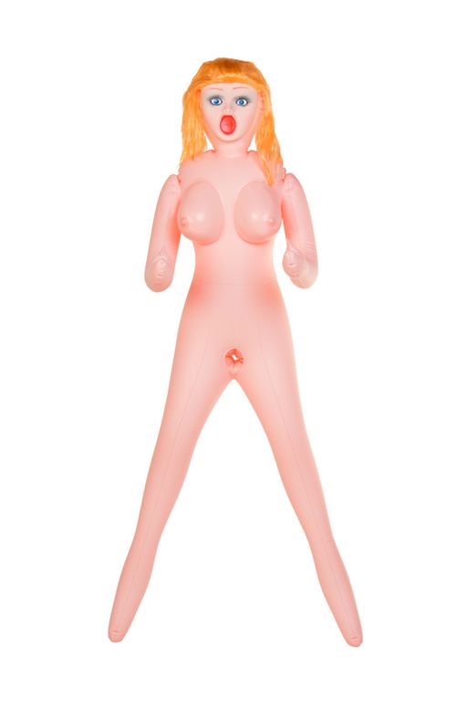 Кукла надувная Dolls-X by TOYFA Olivia, рыжая, с тремя отверстиями, кибер вставка: вагина-анус