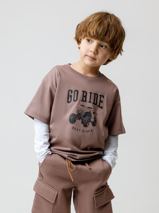 КР 302917/капучино 1312 к638 фуфайка (футболка) для мал